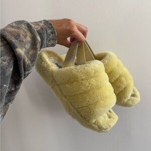 UGG Yellow Fluffy Slippers